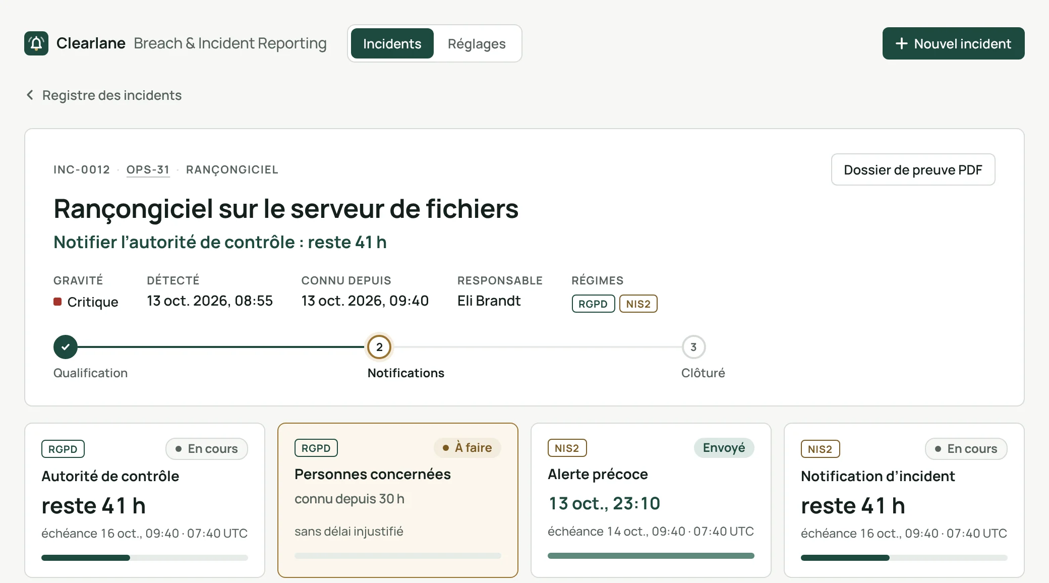 Un incident avec ses horloges RGPD et NIS2 : 41 heures pour notifier l’autorité de contrôle